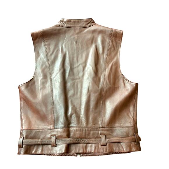 Cabi Leather Vest M | Equestrian Heritage Core Runway 2025 Belted Brown Moto - Picture 9 of 9
